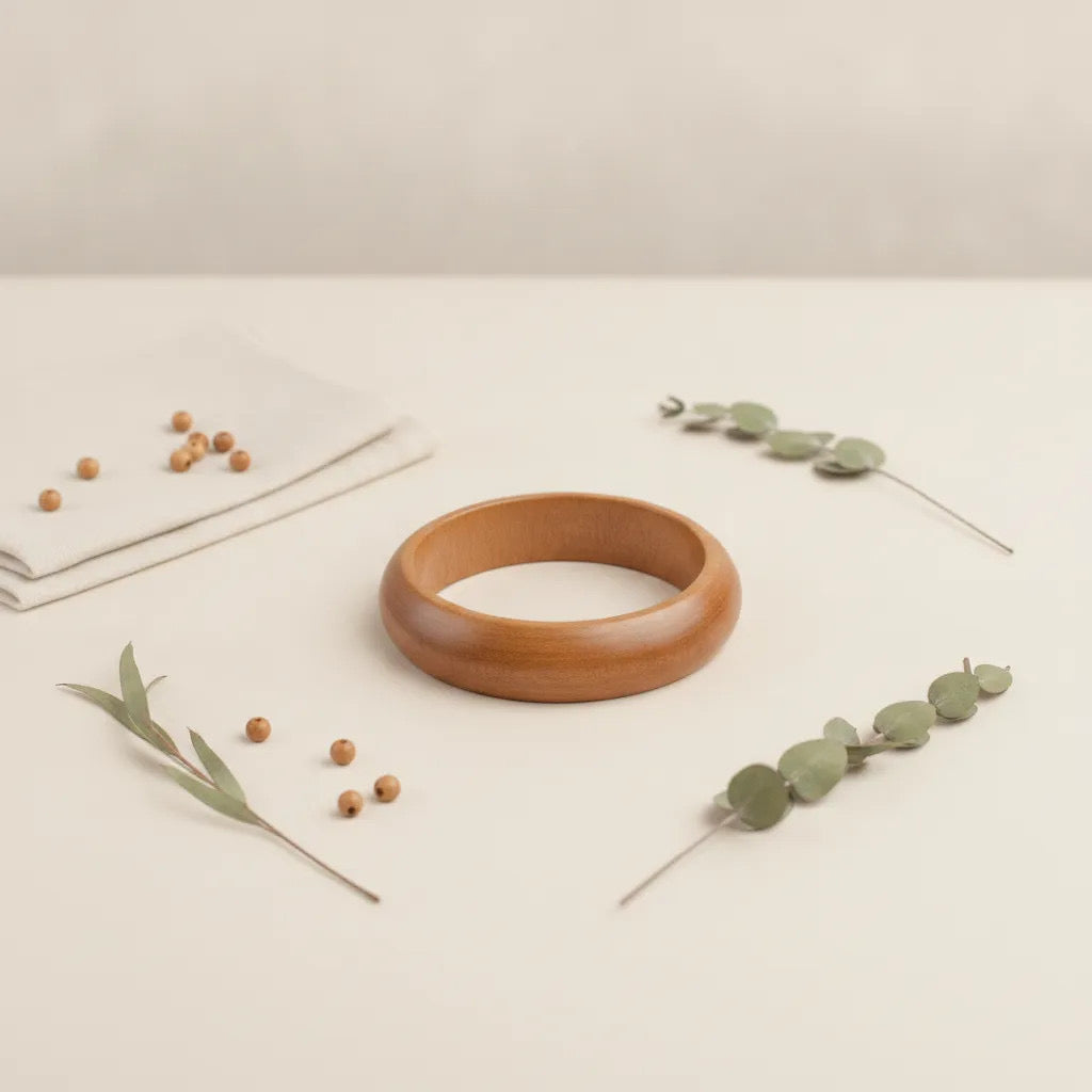Round Wooden Bangle