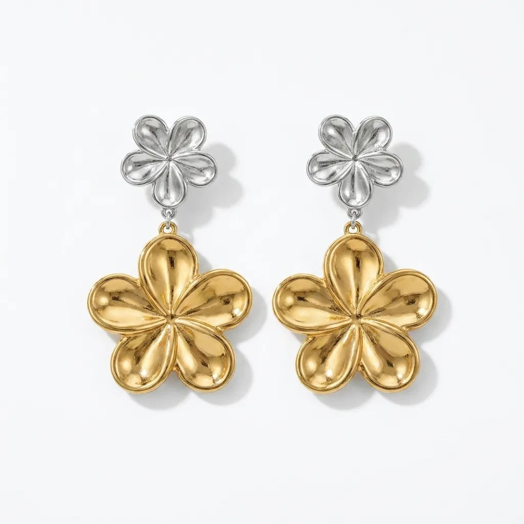 Two-Tone Bloom Earrings
