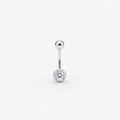 Silver Button Belly Ring
