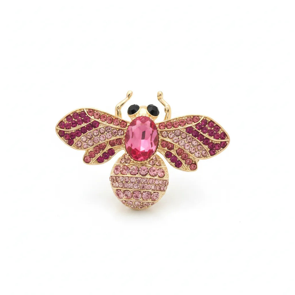 Blush Crystal Bee Brooch