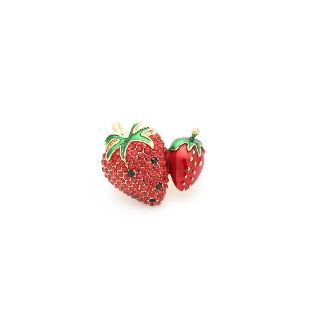 Sparkling Strawberry Brooch