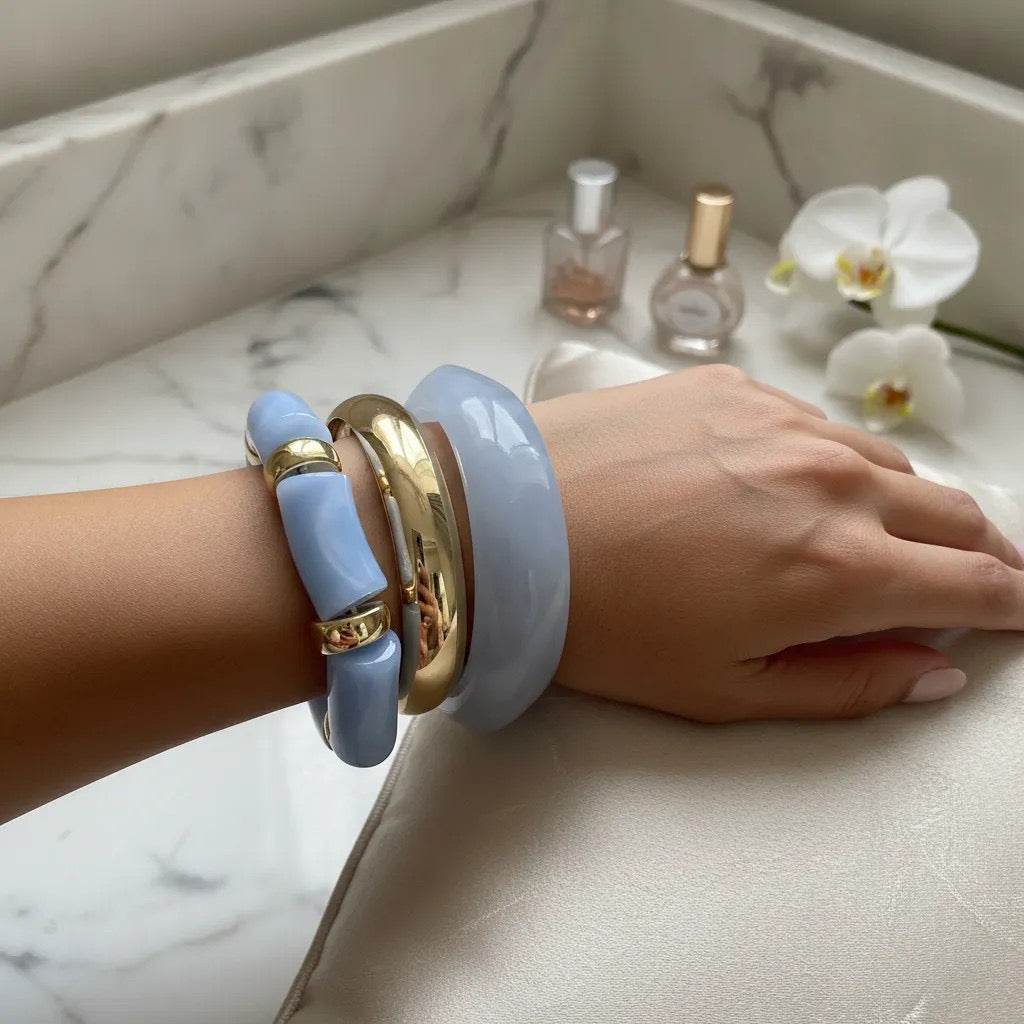 Resin Bangle Stack set