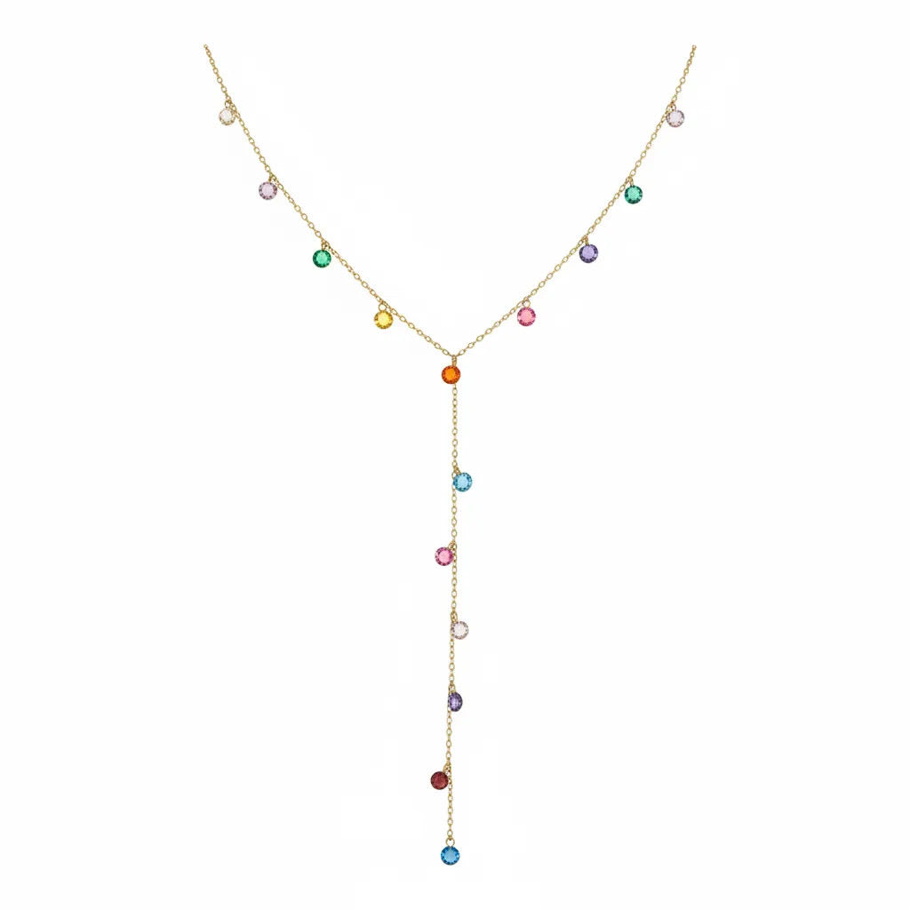 Rainbow Y Drop Necklace
