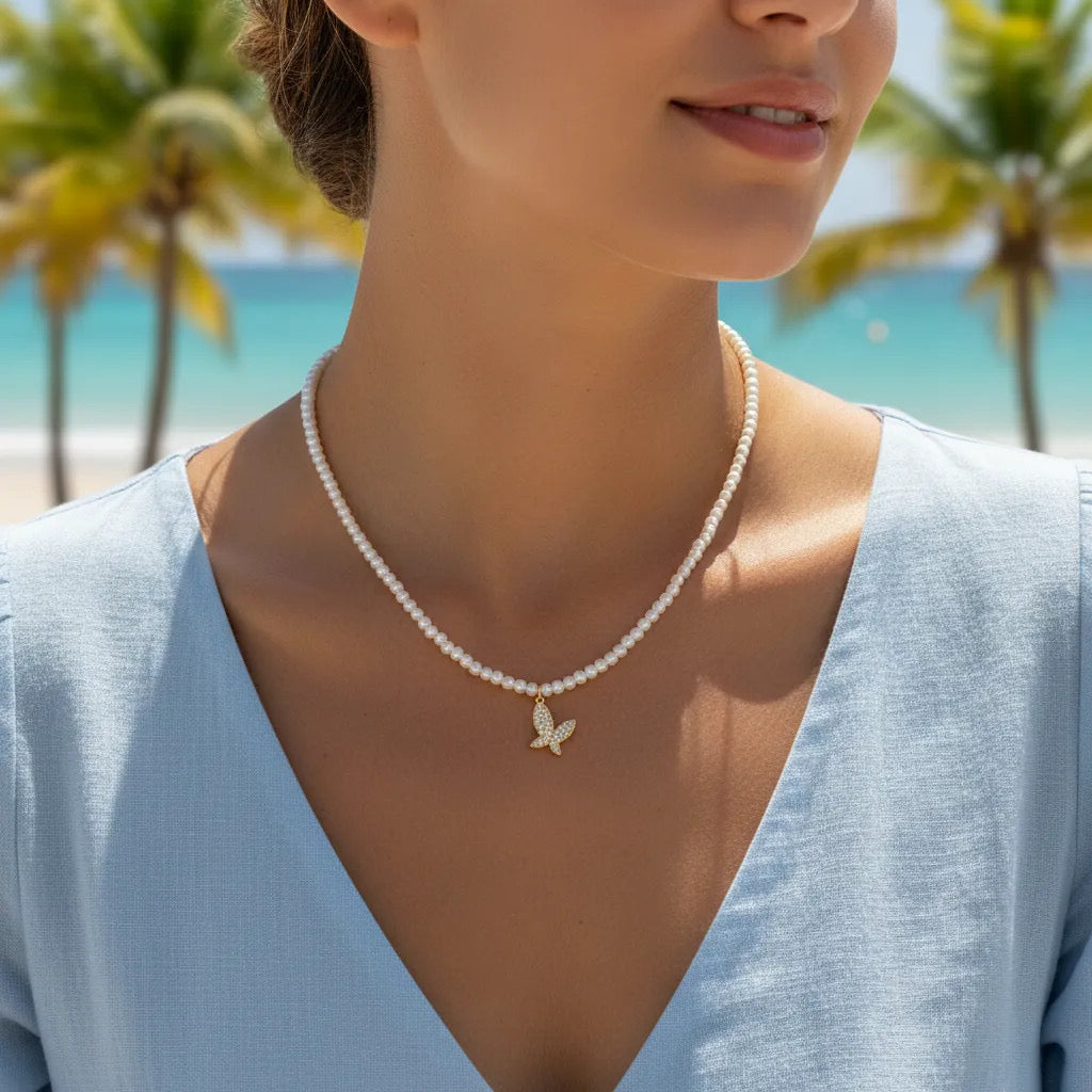Pearl Butterfly Necklace