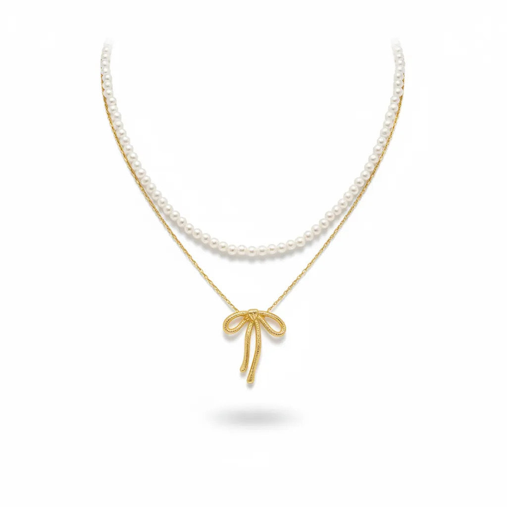 Pearl Bow Necklace