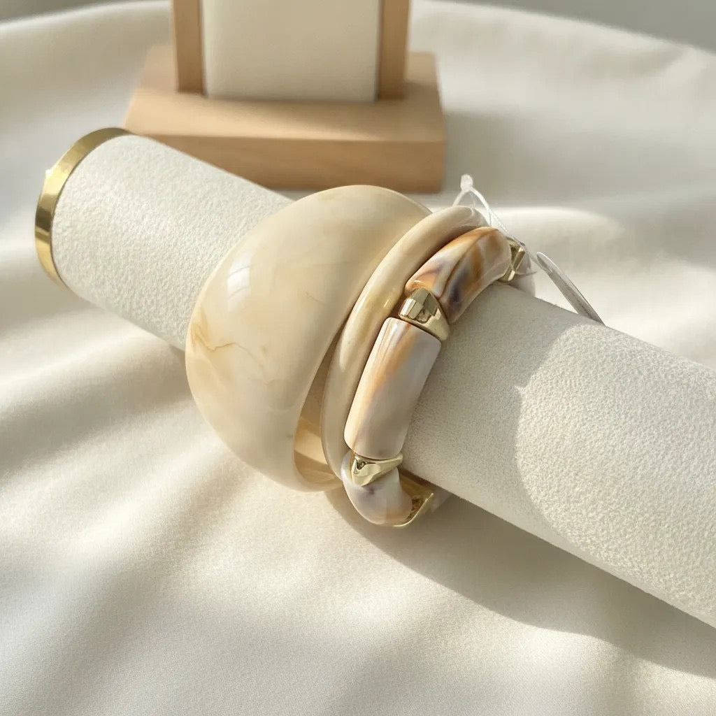 Resin Bangle Stack set
