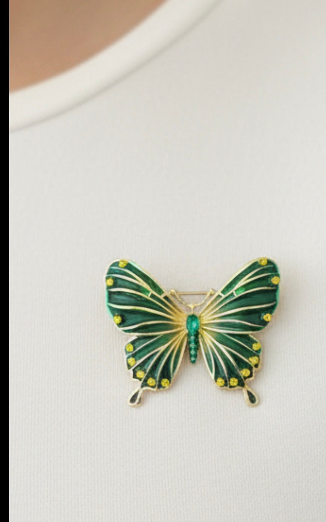Emerald Butterfly Brooch