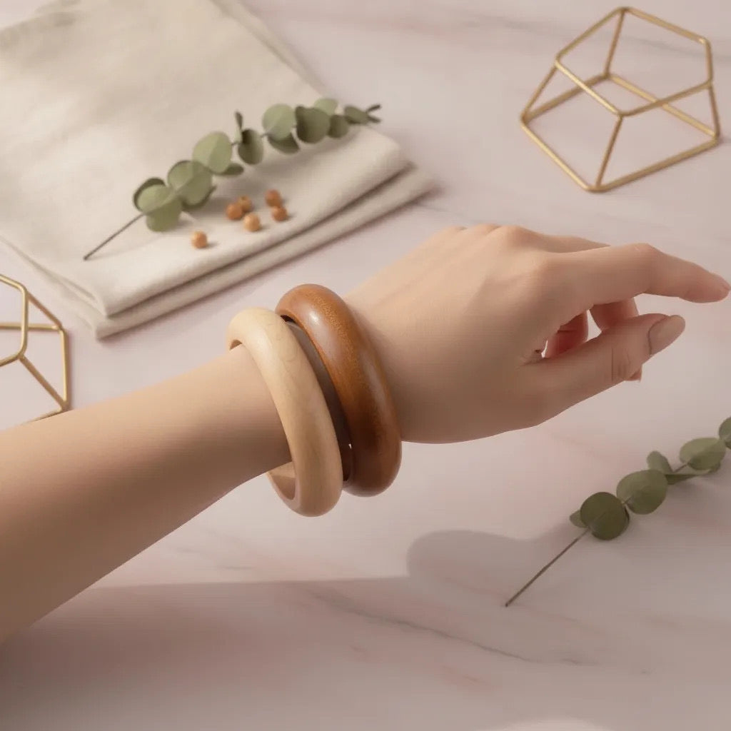 Round Wooden Bangle