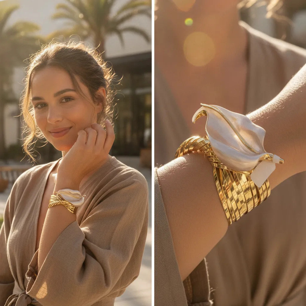Ivory leaf Cuff