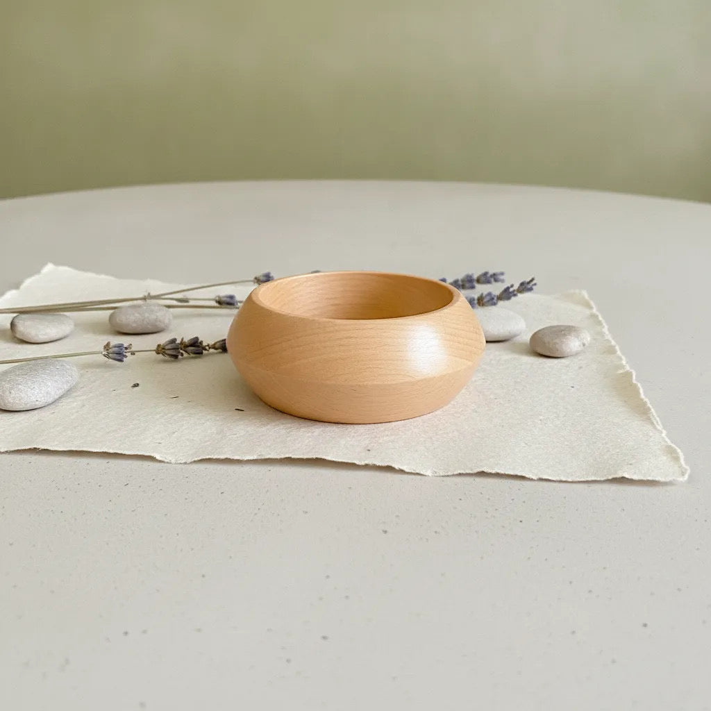 Faceted Wooden Bangle