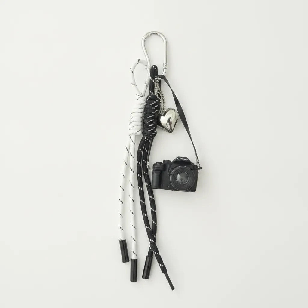 Bag charm Black camera