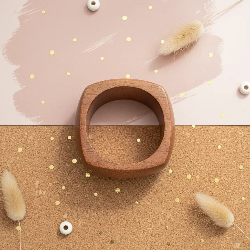 Wide Wooden Bangle