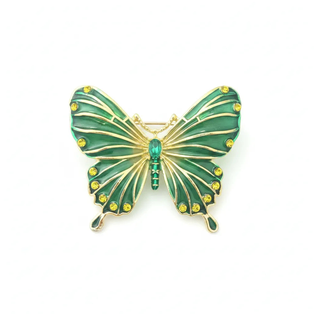 Emerald Butterfly Brooch