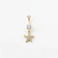 Crystal Starfish Belly Ring