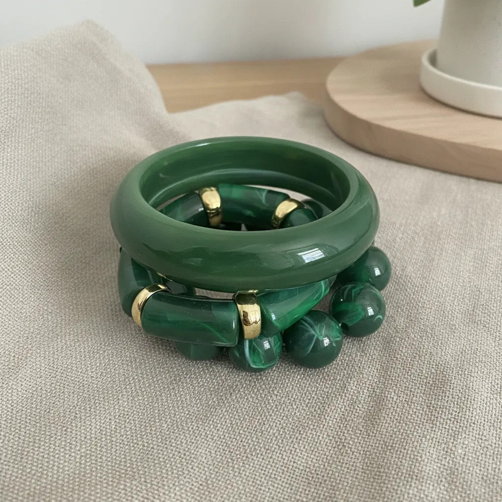 Resin Bangle Stack set