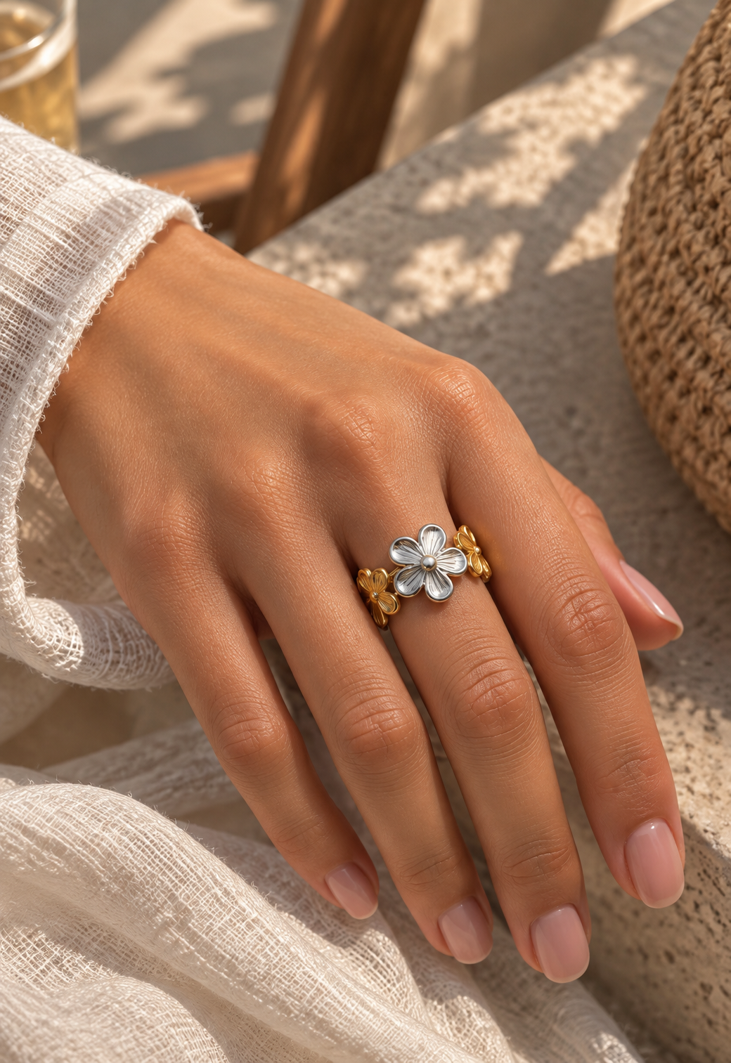 Metallic Flora Ring