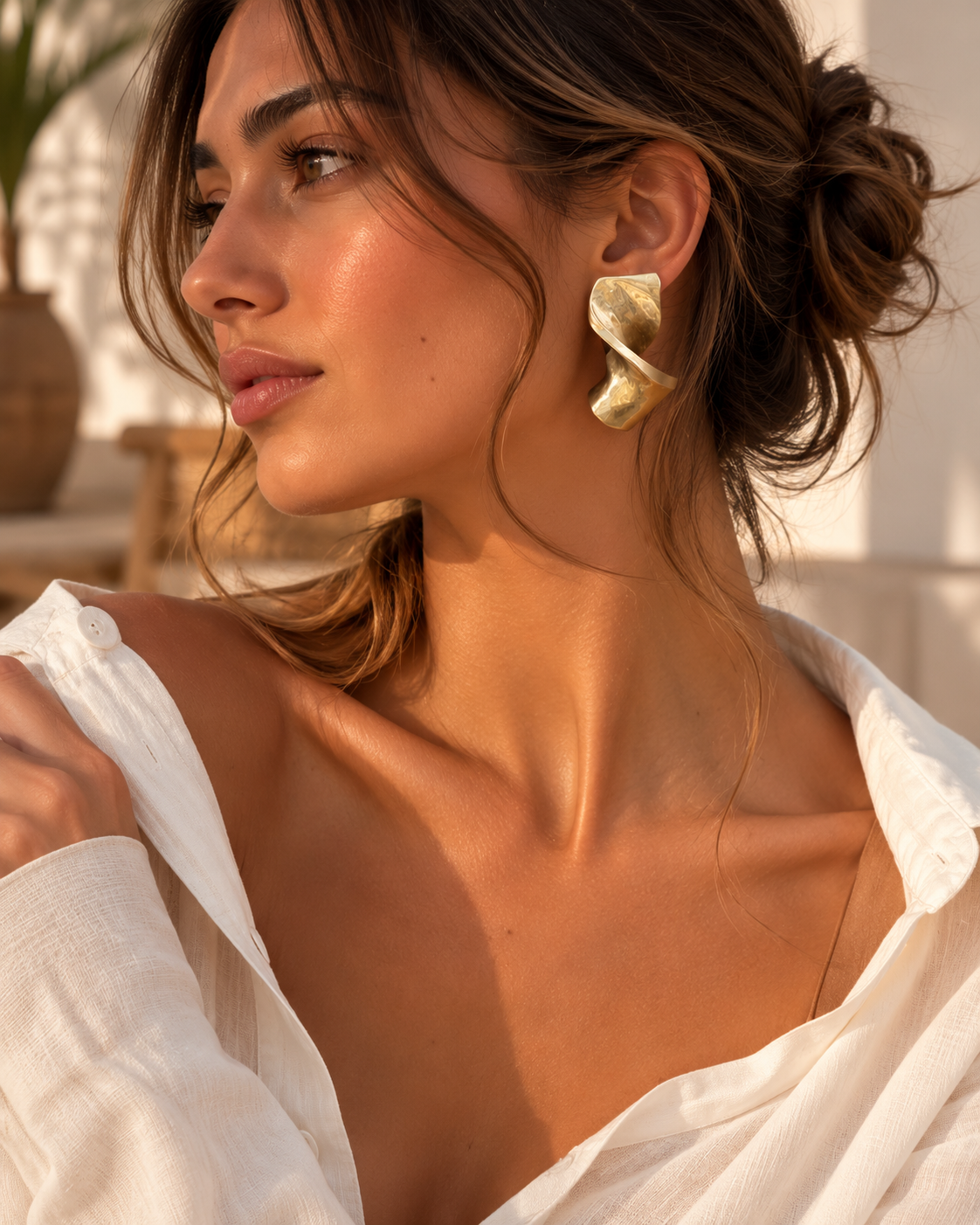 Twist Golden Earrings