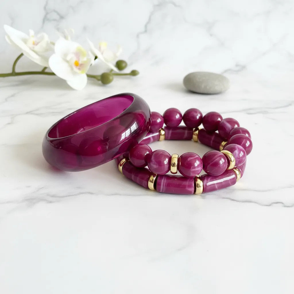 Resin Bangle Stack set