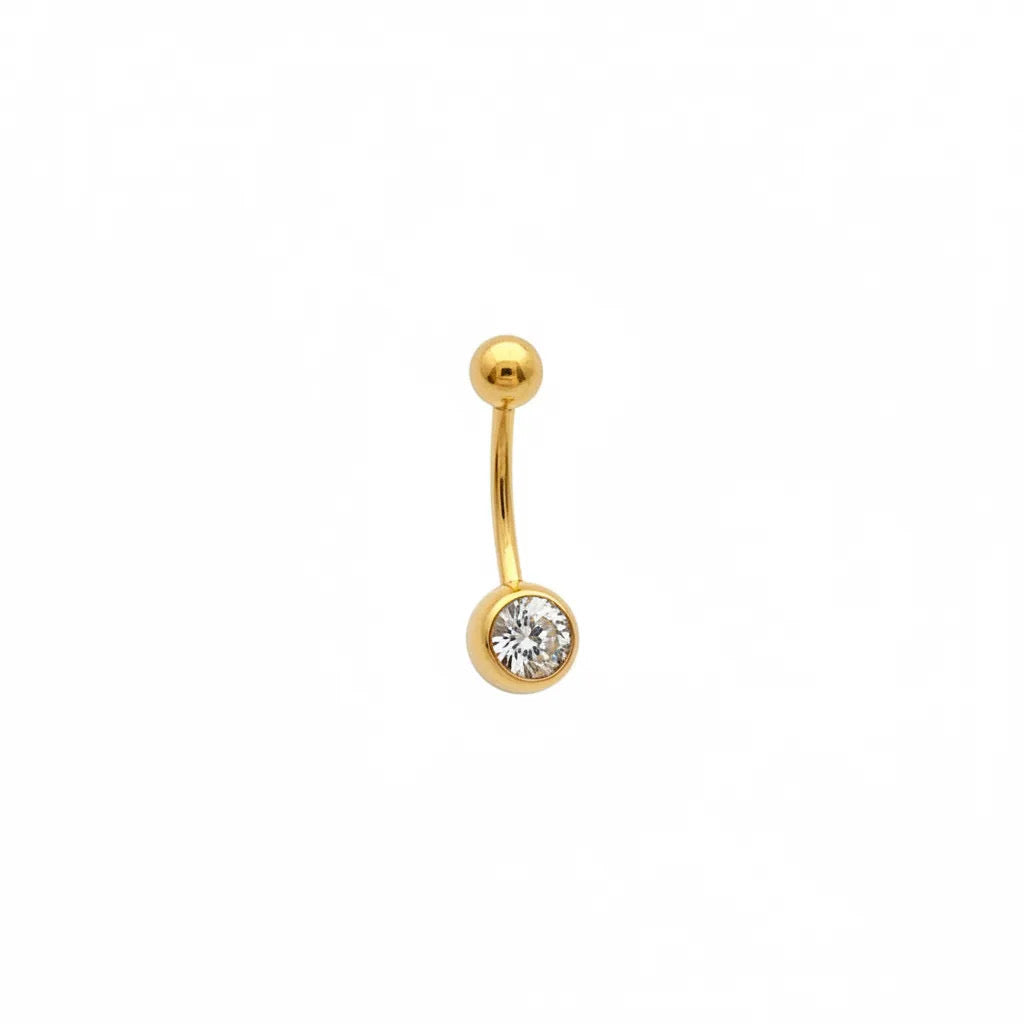Gold Button Belly Ring