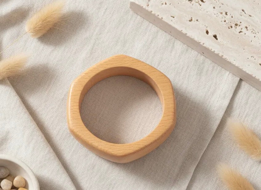 Wide Wooden Bangle