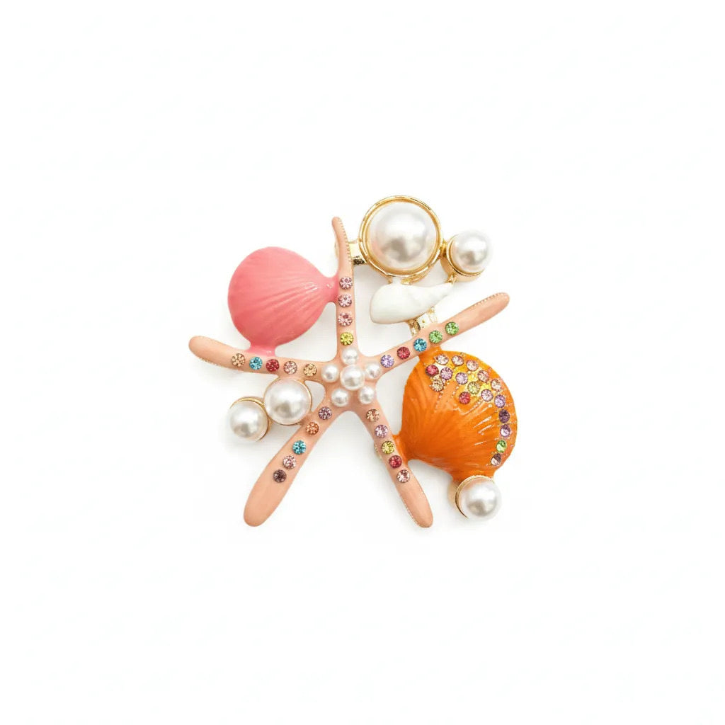 Starfish Pearl Brooch