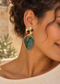 Sage Leaf Statement Earrings