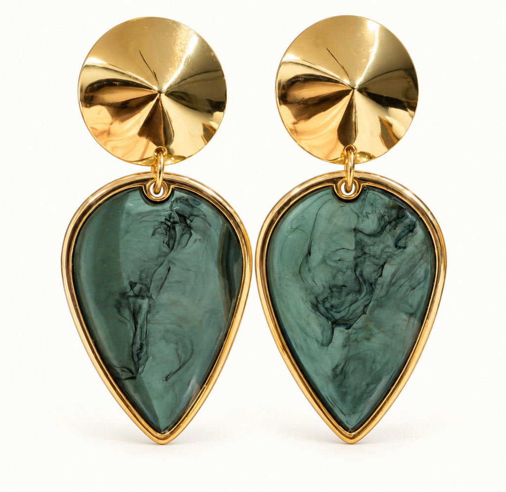 Sage Leaf Statement Earrings