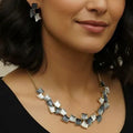 Mosaic Necklace & Earrings Set – Neutral