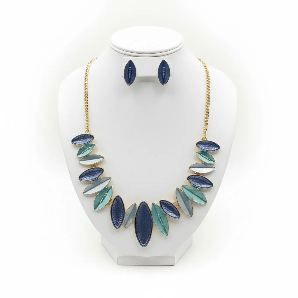 Olive Leaf Necklace & Earrings Set