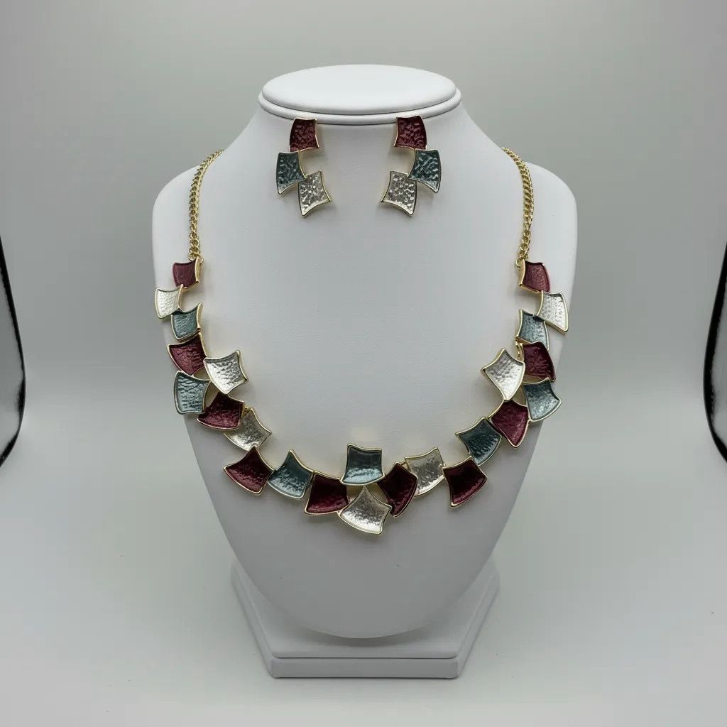 Mosaic Necklace & Earrings Set – Multi