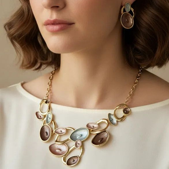 Loop Abstract Necklace & Earrings Set