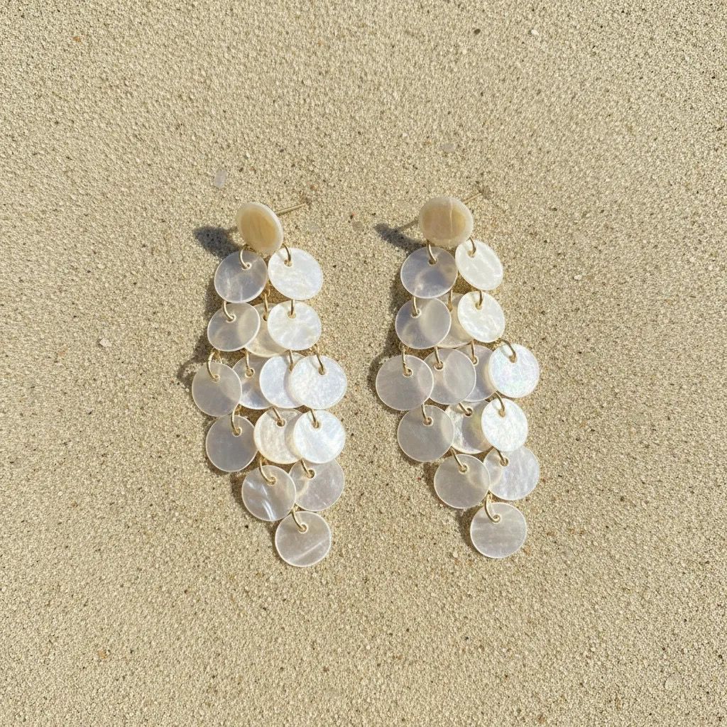 Ivory Disc Drop Earrings