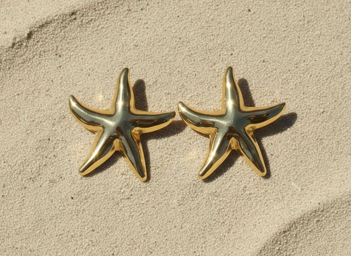 Gold Starfish Earrings