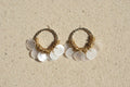 Ivory Shell Disc Hoops Earrings