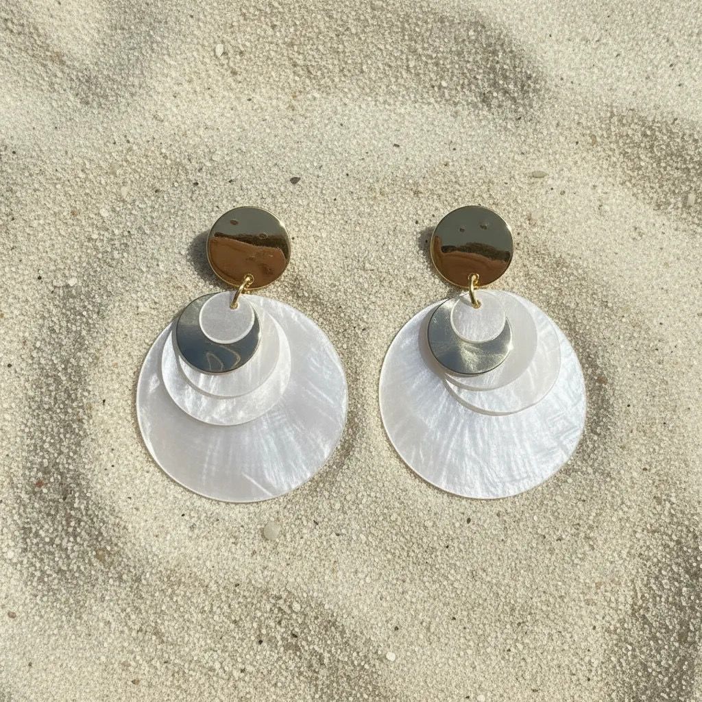 Ivory Statement Disc Earrings