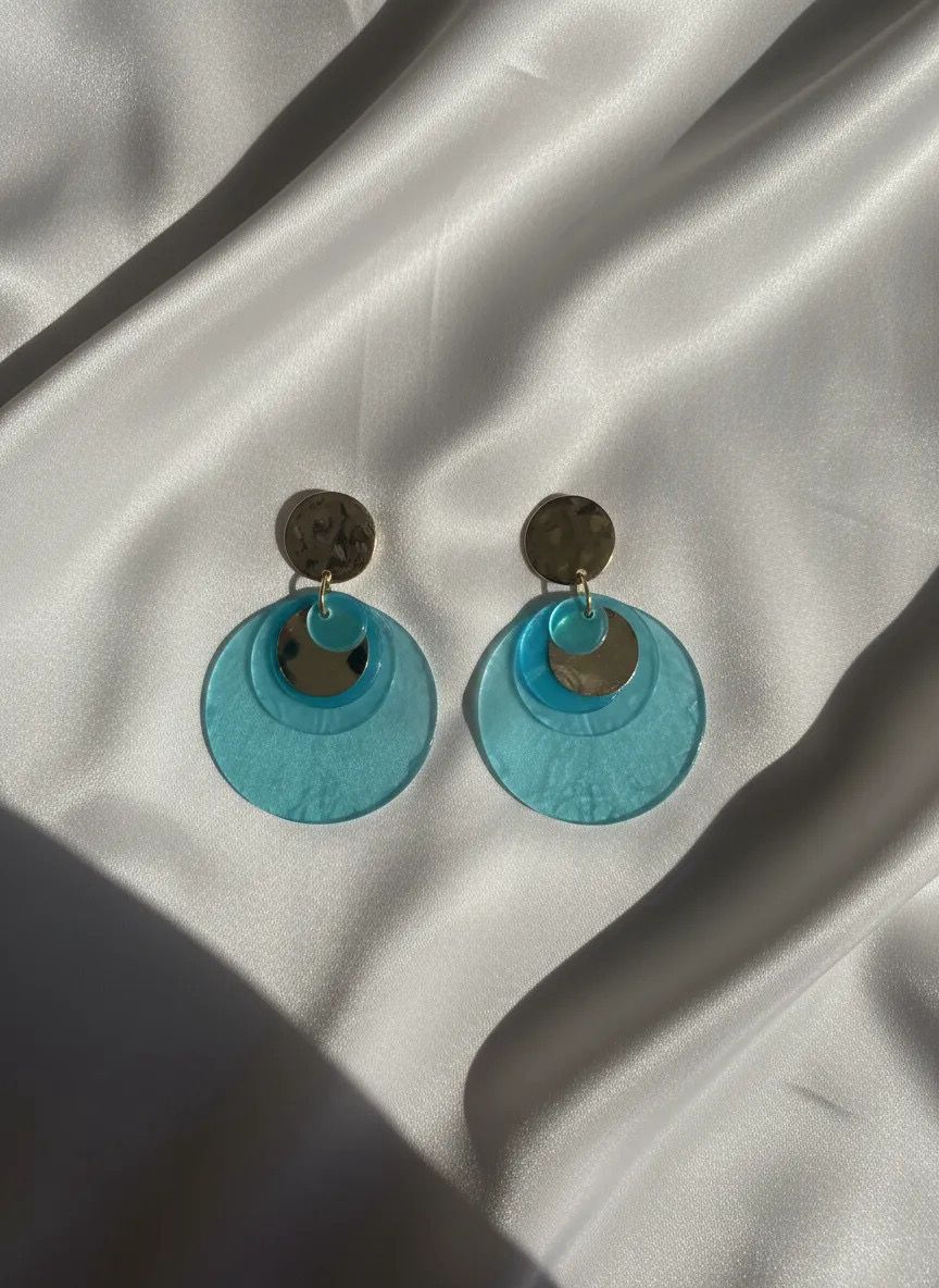 Turquoise Statement Disc Earrings