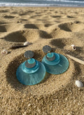 Turquoise Statement Disc Earrings