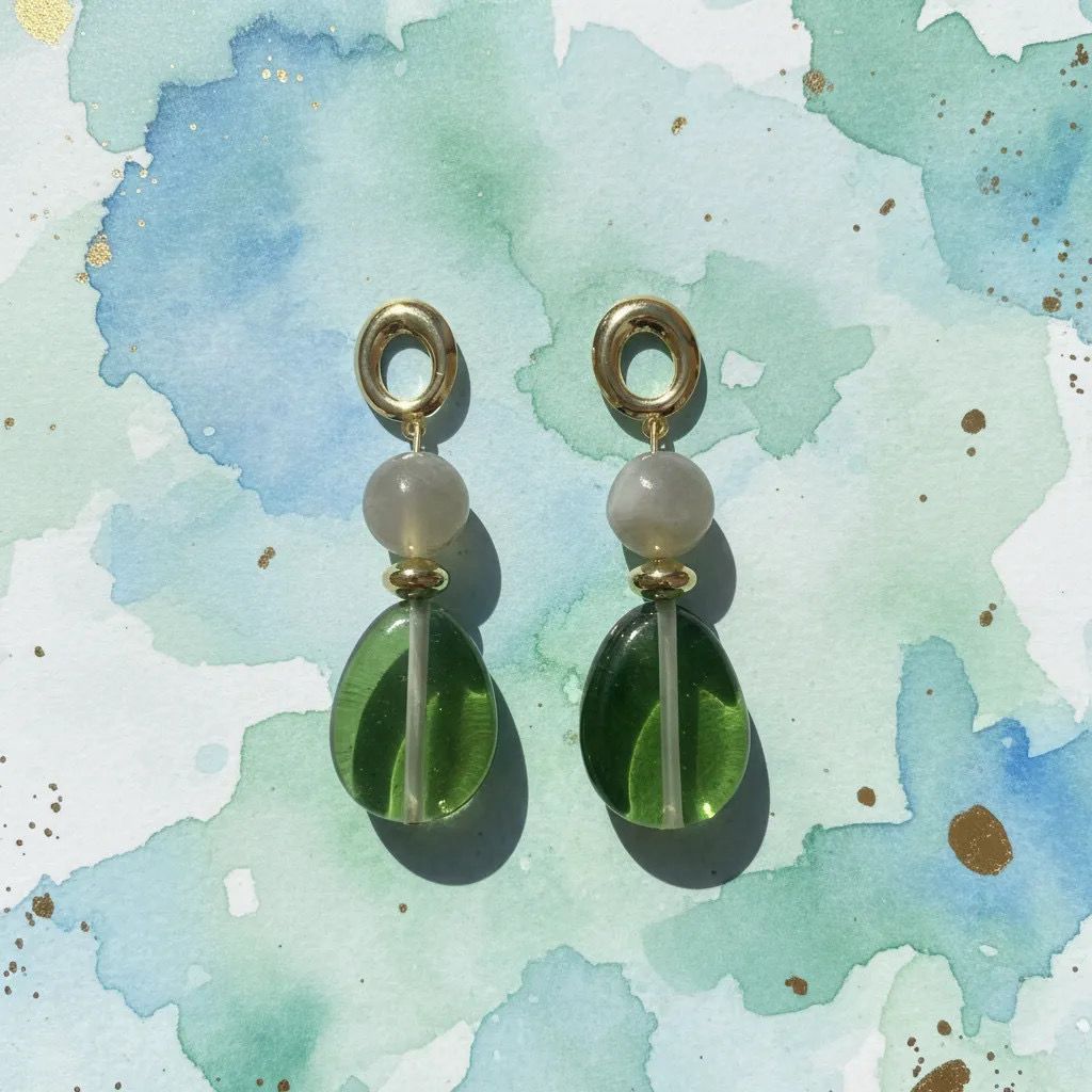 Green Drop Earrings