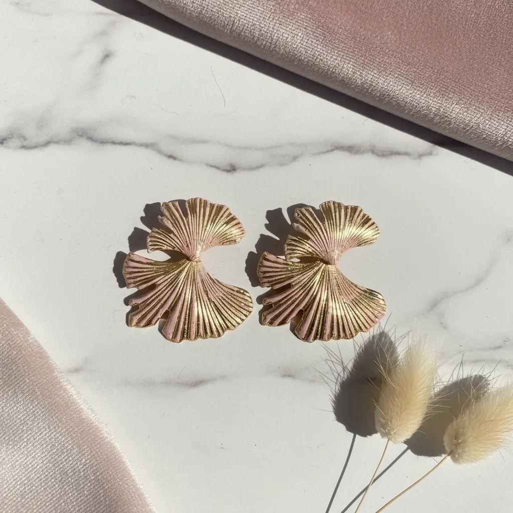 Pink Wisdom Leaf Earrings