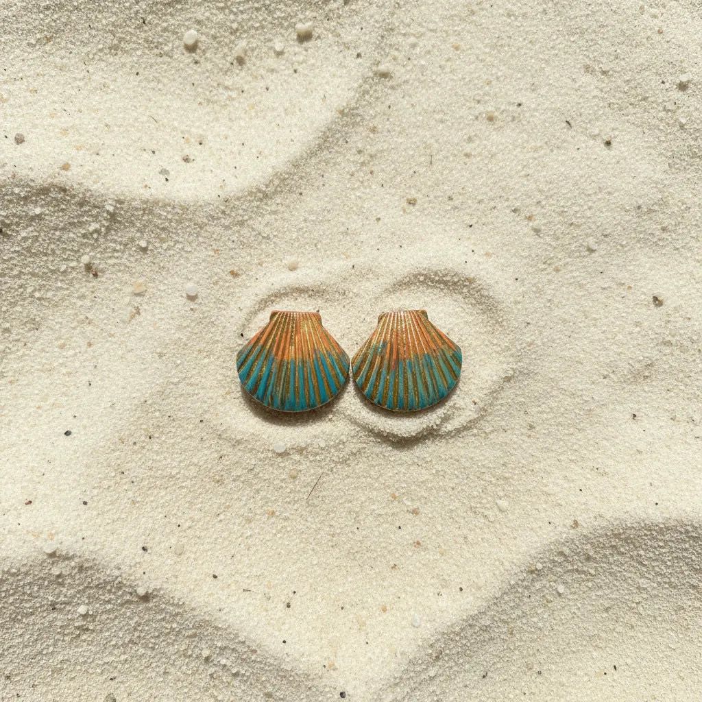 Pumpkin Sea Shell Earrings
