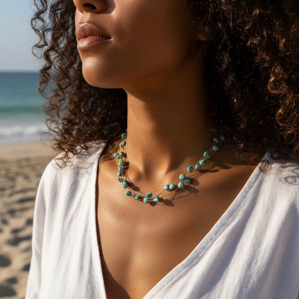 Turquoise Sea Breeze Stones Collar