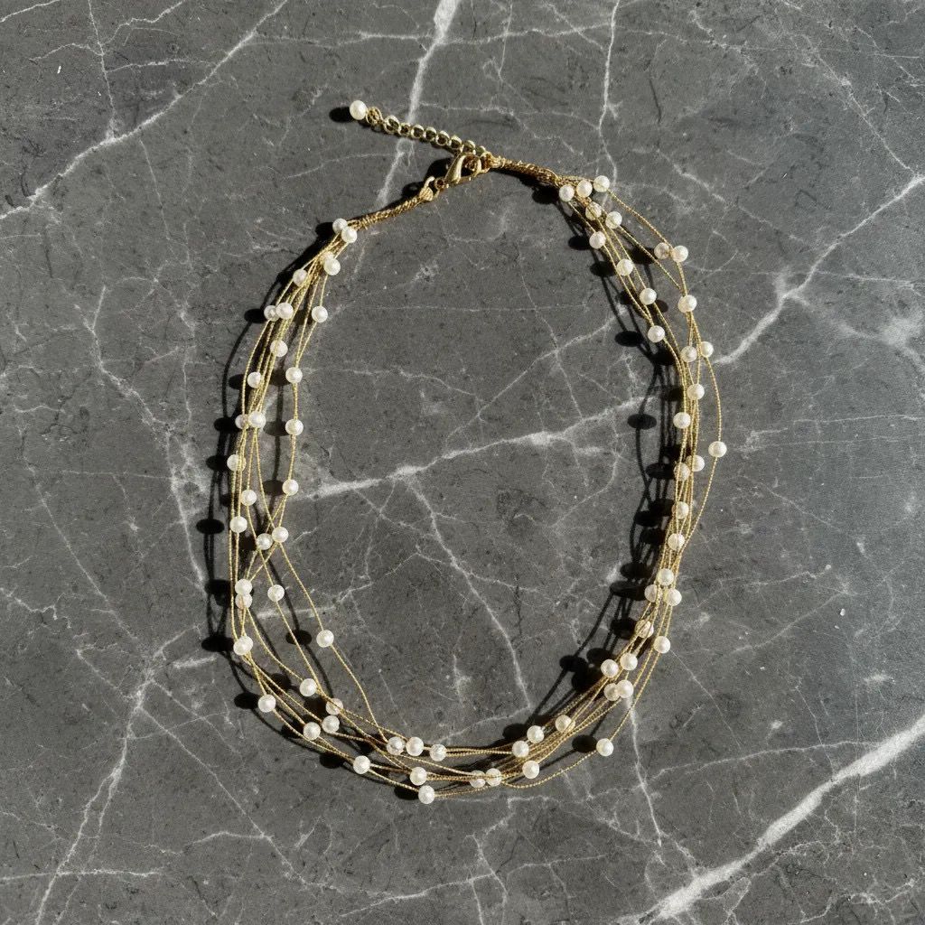 Layered Small Pearl Choker