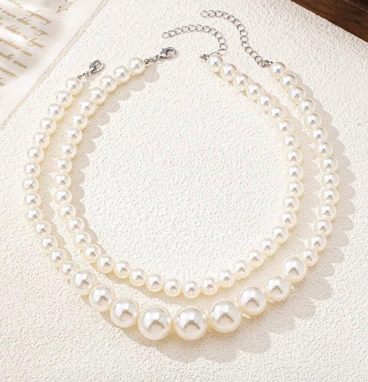 Double Pearl Necklace